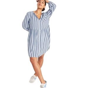 Old Navy blue stripe long sleeve swing dress size medium